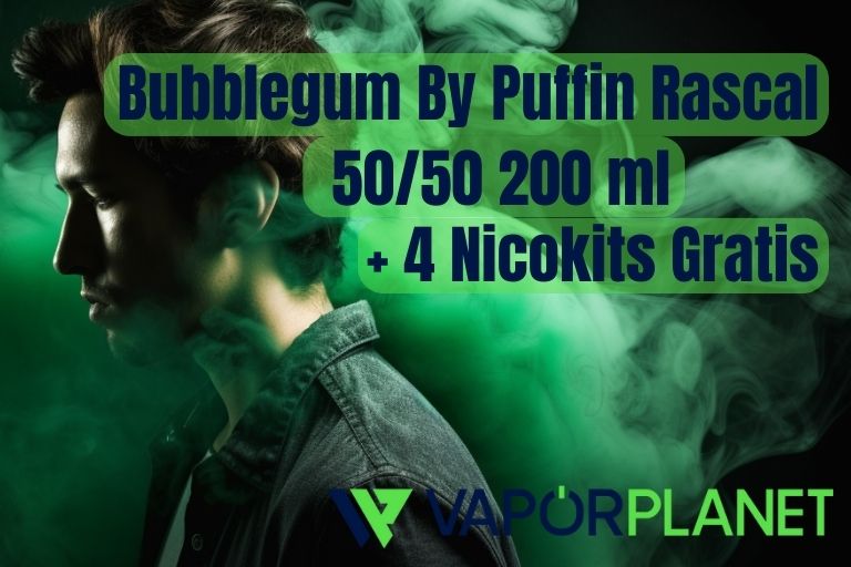 Bubblegum By Puffin Rascal 50/50 200 ml + 4 Nicokits Grátis