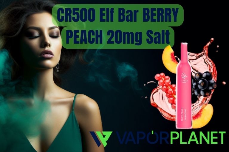 CR500 Elf Bar BERRY PEACH 20mg Sal - Descartável