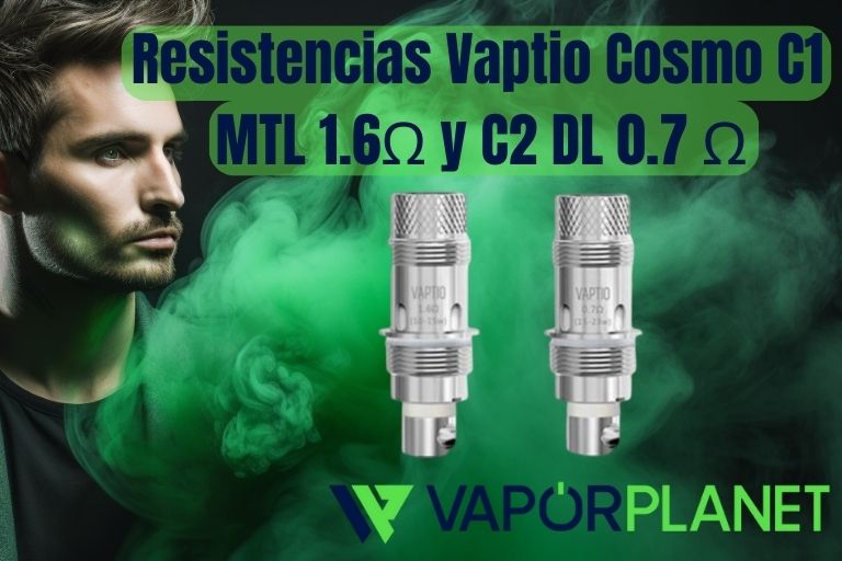 Resistores Vaptio Cosmo C1 MTL 1,6Ω e C2 DL 0,7 Ω